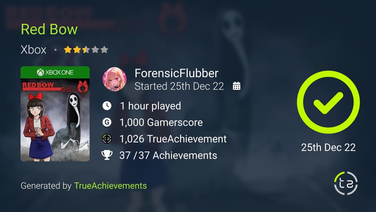 Red Bow achievement summary